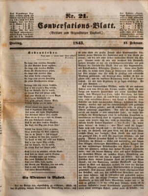 Regensburger Conversations-Blatt (Regensburger Tagblatt) Freitag 17. Februar 1843