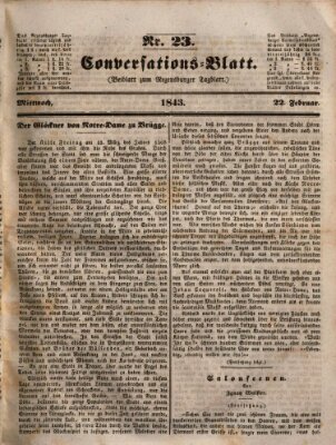 Regensburger Conversations-Blatt (Regensburger Tagblatt) Mittwoch 22. Februar 1843