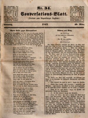 Regensburger Conversations-Blatt (Regensburger Tagblatt) Sonntag 19. März 1843