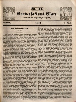 Regensburger Conversations-Blatt (Regensburger Tagblatt) Mittwoch 5. April 1843