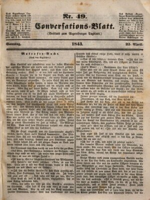 Regensburger Conversations-Blatt (Regensburger Tagblatt) Sonntag 23. April 1843