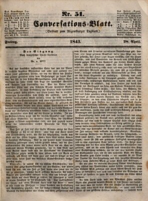 Regensburger Conversations-Blatt (Regensburger Tagblatt) Freitag 28. April 1843