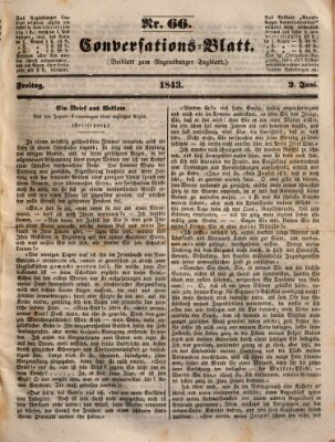 Regensburger Conversations-Blatt (Regensburger Tagblatt) Freitag 2. Juni 1843