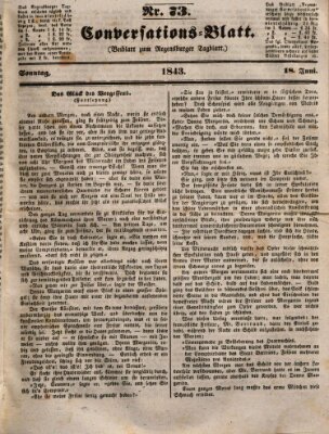 Regensburger Conversations-Blatt (Regensburger Tagblatt) Sonntag 18. Juni 1843