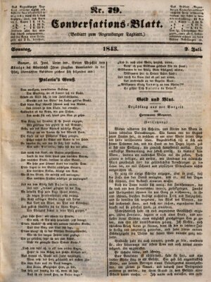 Regensburger Conversations-Blatt (Regensburger Tagblatt) Sonntag 2. Juli 1843