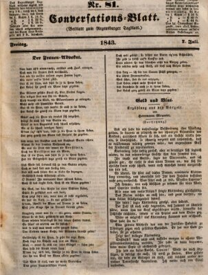 Regensburger Conversations-Blatt (Regensburger Tagblatt) Freitag 7. Juli 1843