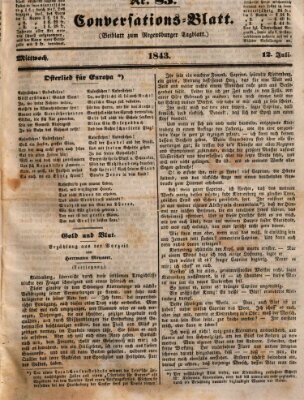 Regensburger Conversations-Blatt (Regensburger Tagblatt) Mittwoch 12. Juli 1843
