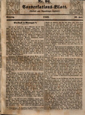 Regensburger Conversations-Blatt (Regensburger Tagblatt) Sonntag 30. Juli 1843