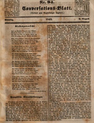 Regensburger Conversations-Blatt (Regensburger Tagblatt) Sonntag 6. August 1843