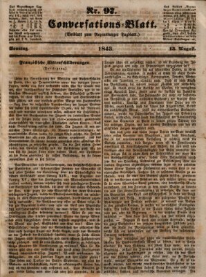 Regensburger Conversations-Blatt (Regensburger Tagblatt) Sonntag 13. August 1843