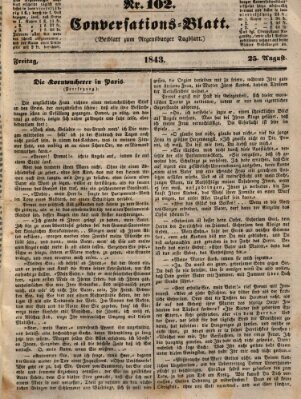 Regensburger Conversations-Blatt (Regensburger Tagblatt) Freitag 25. August 1843