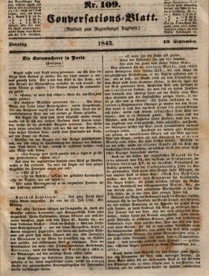 Regensburger Conversations-Blatt (Regensburger Tagblatt) Sonntag 10. September 1843