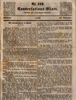 Regensburger Conversations-Blatt (Regensburger Tagblatt) Mittwoch 20. September 1843