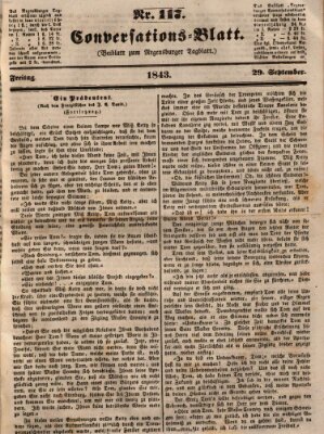 Regensburger Conversations-Blatt (Regensburger Tagblatt) Freitag 29. September 1843