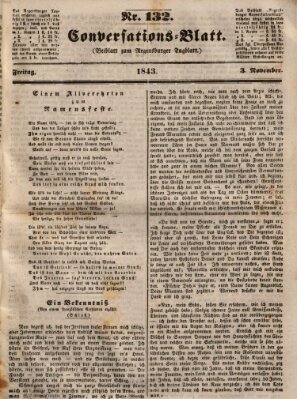 Regensburger Conversations-Blatt (Regensburger Tagblatt) Freitag 3. November 1843