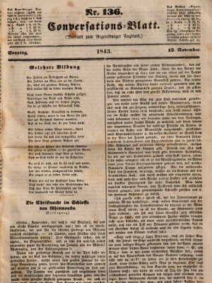 Regensburger Conversations-Blatt (Regensburger Tagblatt) Sonntag 12. November 1843