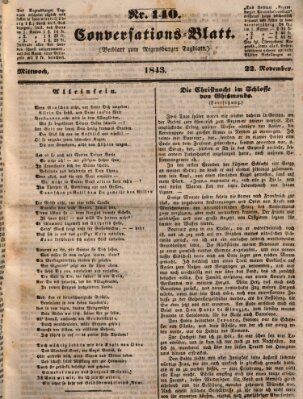 Regensburger Conversations-Blatt (Regensburger Tagblatt) Mittwoch 22. November 1843