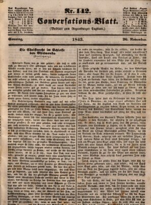 Regensburger Conversations-Blatt (Regensburger Tagblatt) Sonntag 26. November 1843