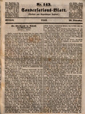 Regensburger Conversations-Blatt (Regensburger Tagblatt) Mittwoch 29. November 1843