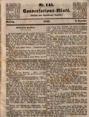 Regensburger Conversations-Blatt (Regensburger Tagblatt) Sonntag 3. Dezember 1843