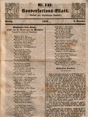 Regensburger Conversations-Blatt (Regensburger Tagblatt) Freitag 8. Dezember 1843