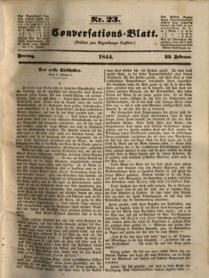 Regensburger Conversations-Blatt (Regensburger Tagblatt) Freitag 23. Februar 1844