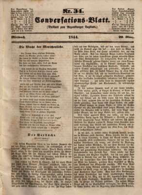 Regensburger Conversations-Blatt (Regensburger Tagblatt) Mittwoch 20. März 1844