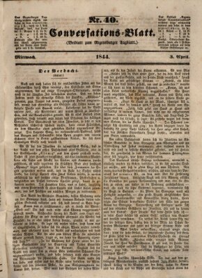 Regensburger Conversations-Blatt (Regensburger Tagblatt) Mittwoch 3. April 1844