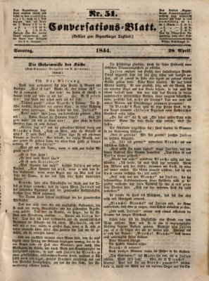 Regensburger Conversations-Blatt (Regensburger Tagblatt) Sonntag 28. April 1844