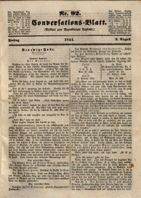 Regensburger Conversations-Blatt (Regensburger Tagblatt) Freitag 2. August 1844