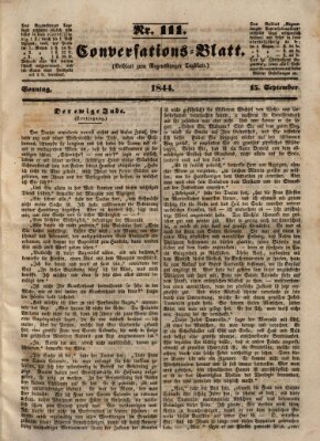 Regensburger Conversations-Blatt (Regensburger Tagblatt) Sonntag 15. September 1844