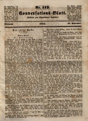 Regensburger Conversations-Blatt (Regensburger Tagblatt) Mittwoch 18. September 1844