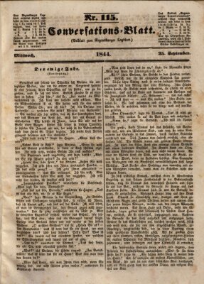 Regensburger Conversations-Blatt (Regensburger Tagblatt) Mittwoch 25. September 1844