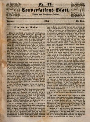 Regensburger Conversations-Blatt (Regensburger Tagblatt) Freitag 13. Juni 1845