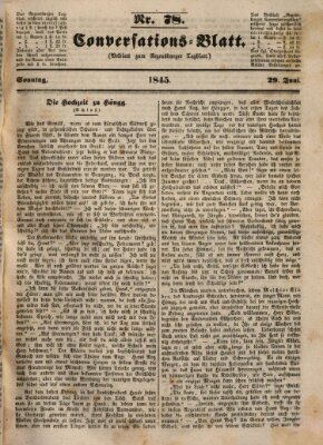 Regensburger Conversations-Blatt (Regensburger Tagblatt) Sonntag 29. Juni 1845