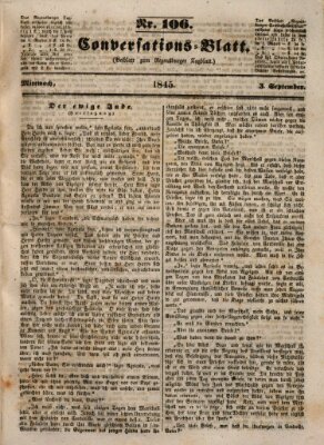 Regensburger Conversations-Blatt (Regensburger Tagblatt) Mittwoch 3. September 1845