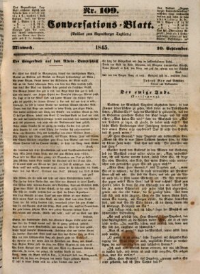 Regensburger Conversations-Blatt (Regensburger Tagblatt) Mittwoch 10. September 1845