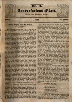 Regensburger Conversations-Blatt (Regensburger Tagblatt) Freitag 16. Januar 1846