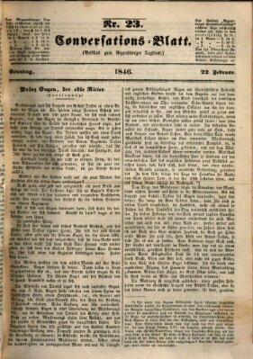 Regensburger Conversations-Blatt (Regensburger Tagblatt) Sonntag 22. Februar 1846