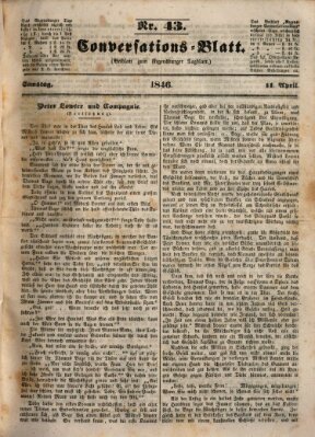 Regensburger Conversations-Blatt (Regensburger Tagblatt) Samstag 11. April 1846