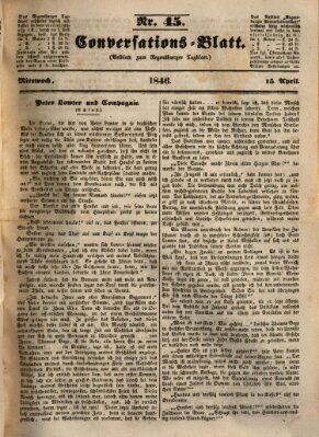 Regensburger Conversations-Blatt (Regensburger Tagblatt) Mittwoch 15. April 1846