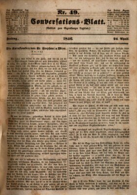 Regensburger Conversations-Blatt (Regensburger Tagblatt) Freitag 24. April 1846