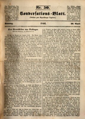 Regensburger Conversations-Blatt (Regensburger Tagblatt) Sonntag 26. April 1846