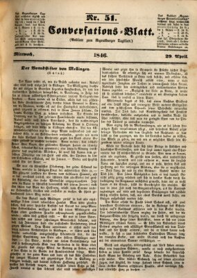 Regensburger Conversations-Blatt (Regensburger Tagblatt) Mittwoch 29. April 1846