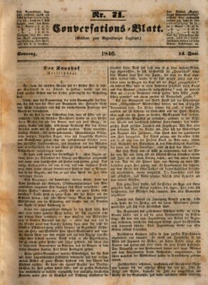 Regensburger Conversations-Blatt (Regensburger Tagblatt) Sonntag 14. Juni 1846