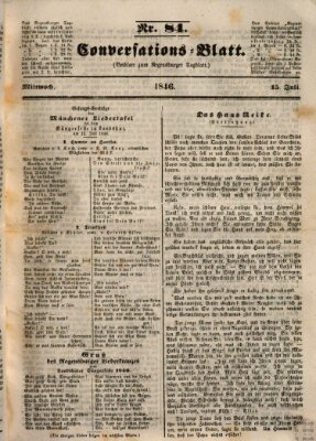 Regensburger Conversations-Blatt (Regensburger Tagblatt) Mittwoch 15. Juli 1846