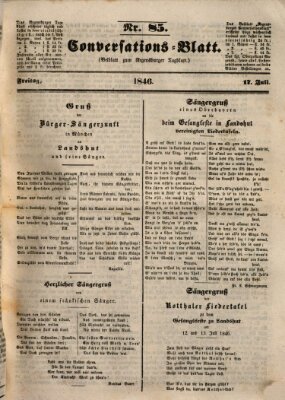 Regensburger Conversations-Blatt (Regensburger Tagblatt) Freitag 17. Juli 1846