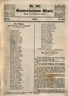 Regensburger Conversations-Blatt (Regensburger Tagblatt) Freitag 31. Juli 1846