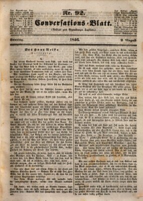 Regensburger Conversations-Blatt (Regensburger Tagblatt) Sonntag 2. August 1846