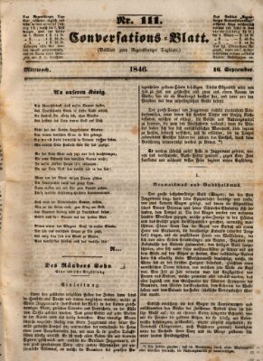 Regensburger Conversations-Blatt (Regensburger Tagblatt) Mittwoch 16. September 1846